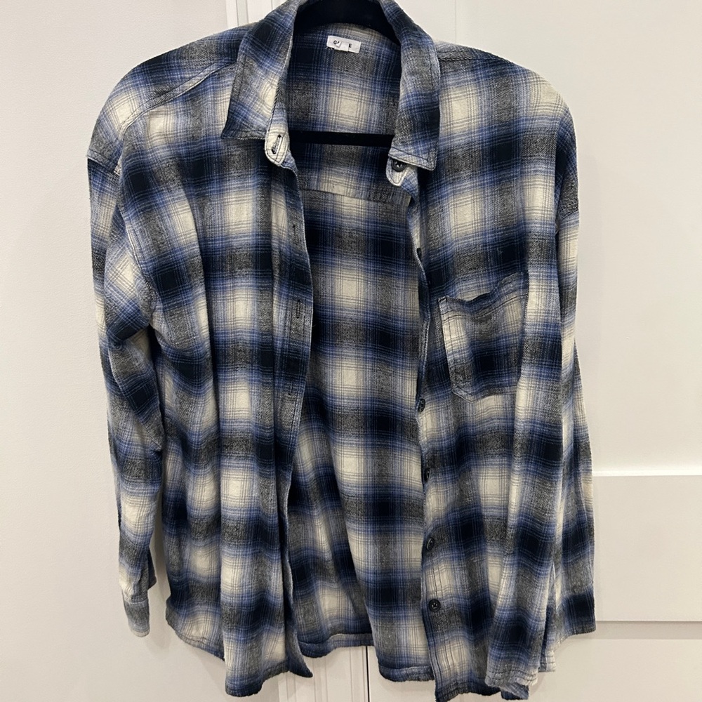 Garage Blue and White Plaid Flannel